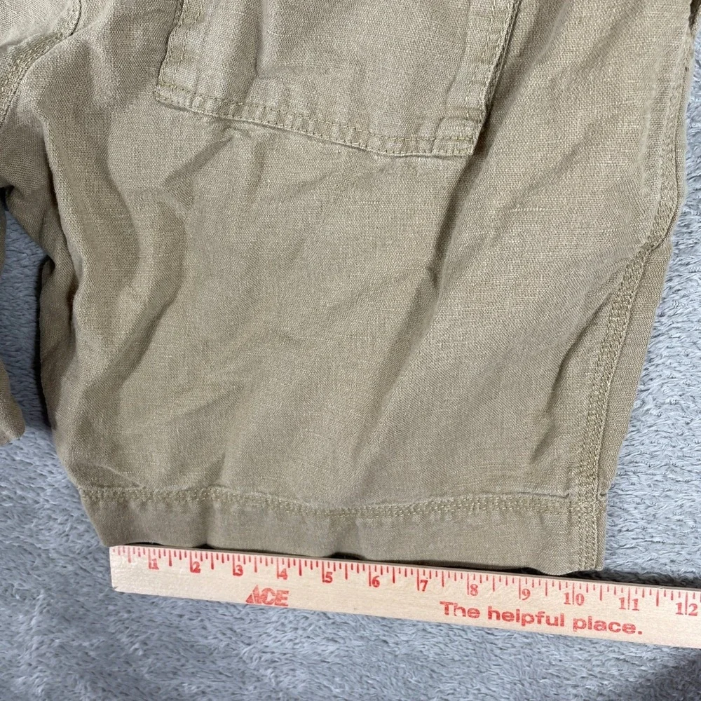 Banana Republic Shorts Mens 33 Khaki Linen Cotton Blend Drawstring Casual Beach